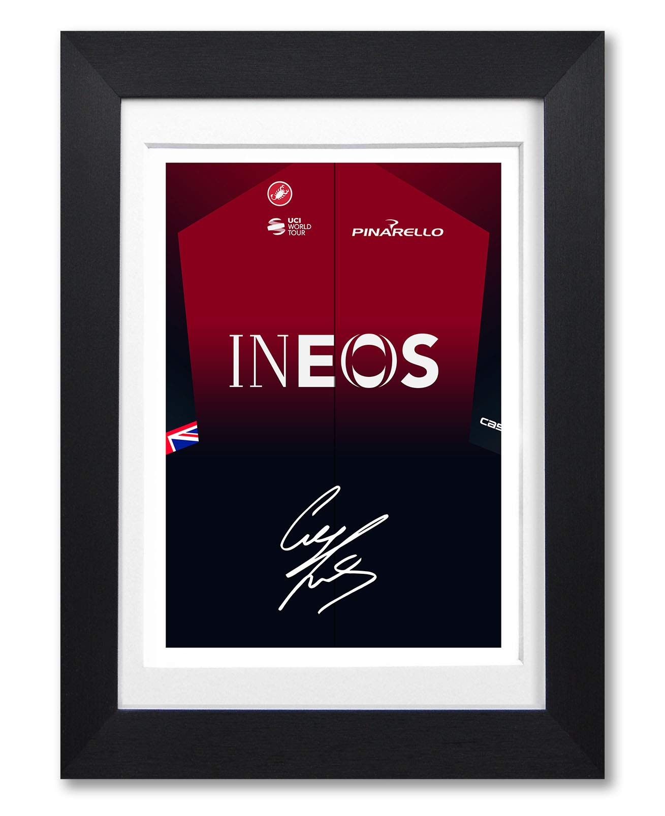 Mounted Gifts Black Geraint Thomas Team Ineos Signed A4 Poster Photo Print Autograph Photograph Picture Gift Cycling Jersey Tour De France (Poster Only)