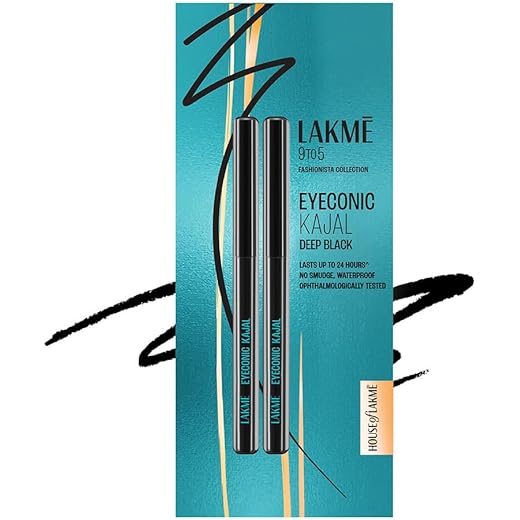 Lakme 9 to 5 Eyeconic Kajal Twin Pack 0.35g