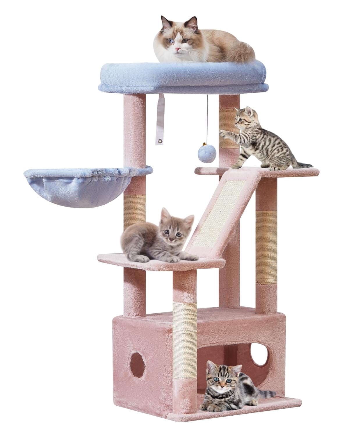 Taoqimiao Cat Tree, 38.5In Cat Tower for Indoor Cats, Suitable for Kittens