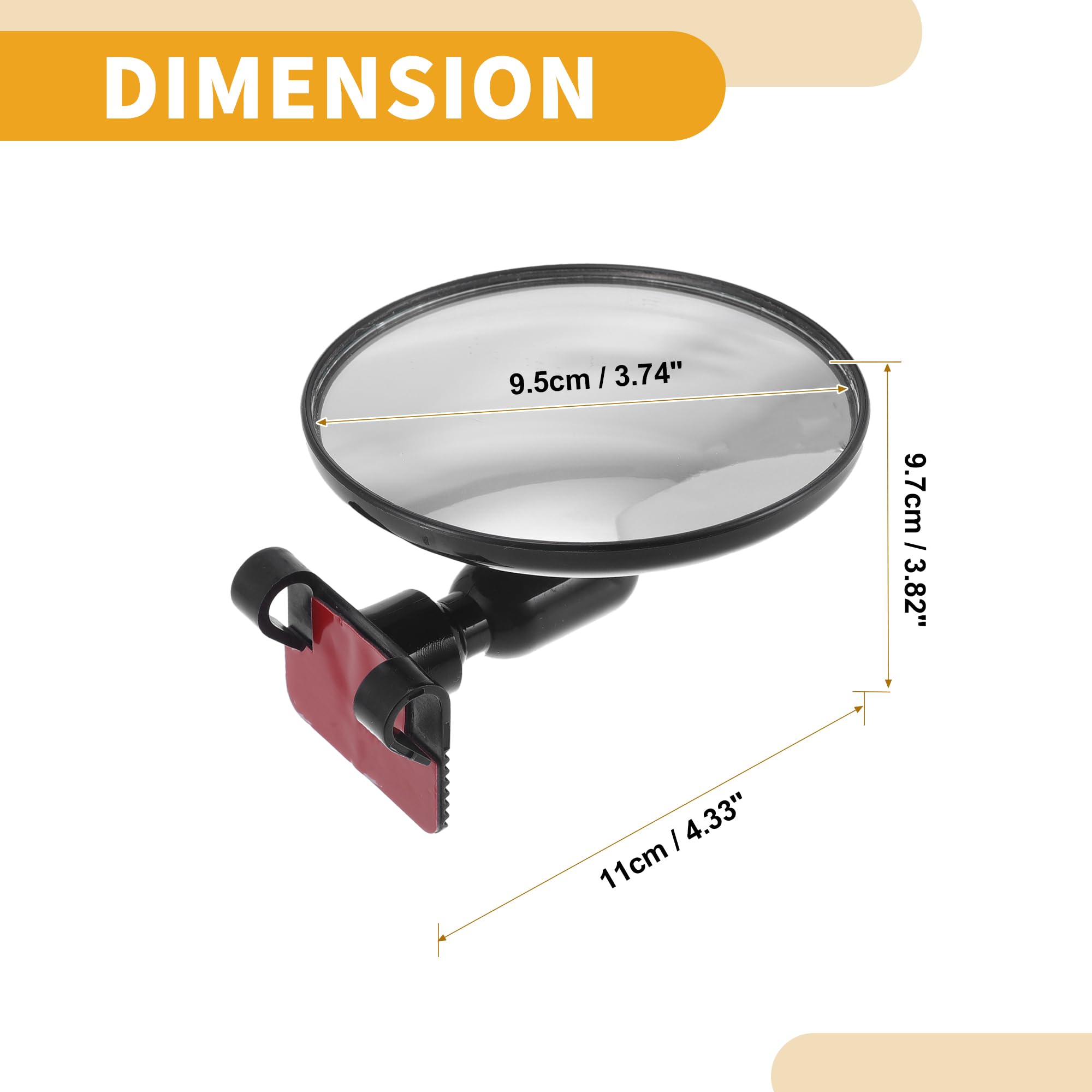 Partuto 1 Pc Middle Universal Blind Spot Car Mirrors - Car - Glass Black, Medium - Image 4