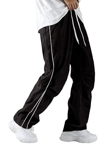 JMIERR Men's Baggy Parachute Pants Loose Casual Wide Leg Y2K