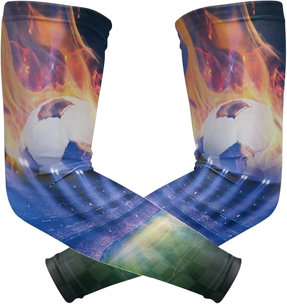 Soccer Field Stadium Sports Compression Arm Sleeves 1 Pair 2 Sleeves