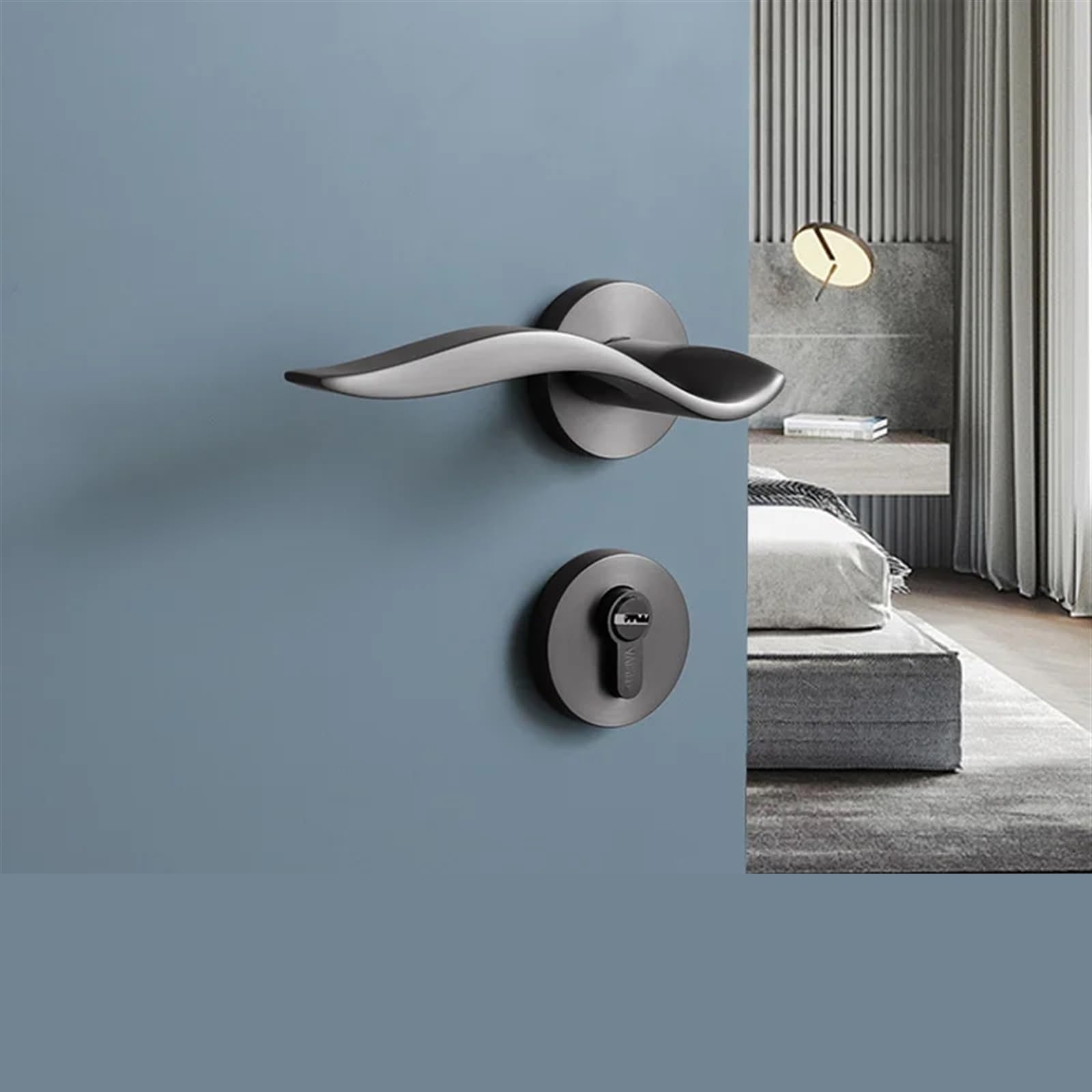 Serrure de porte intérieure pour chambre et salle de bain en bois