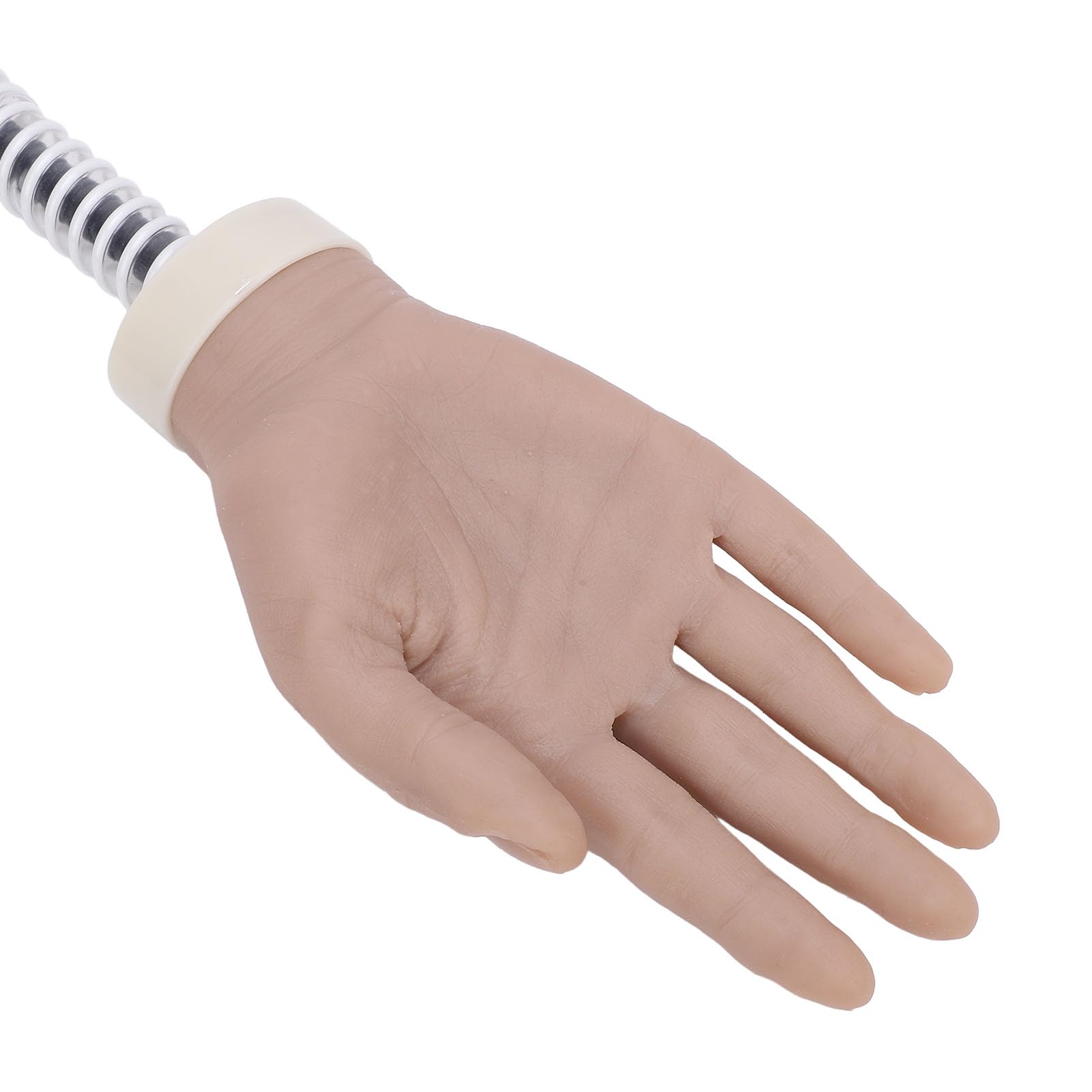 Mano di allenamento in silicone per la pratica delle unghie con base a morsetto, manichino flessibile e mobile per manicure destinato ai principianti, mano riutilizzabile in
