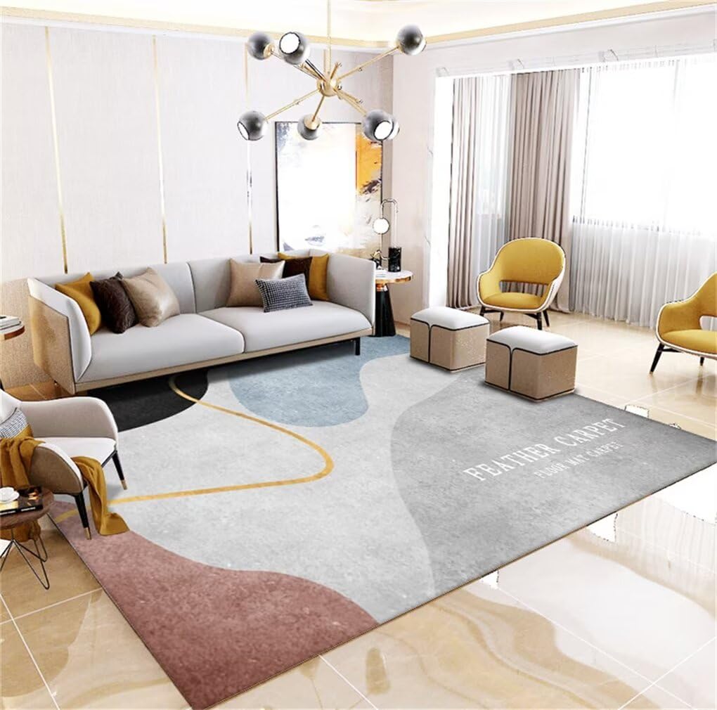 Tapis de salon moderne gris résistant au froid pour tapis enfant chambre fille confortable
