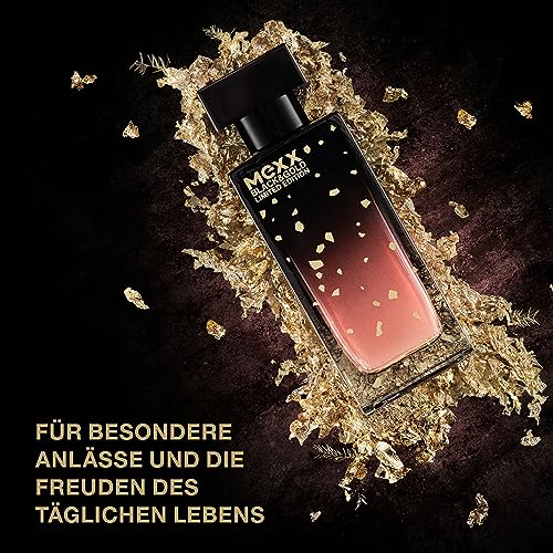 Mexx Black & Gold Limited Edition Woman Eau de Toilette, sinnlich-blumiger Damenduft, 30ml