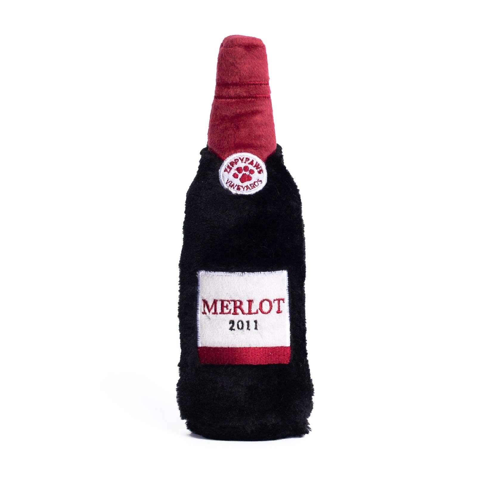 ZippyPaws - Happy Hour Crusherz Drink Themed Crunchy Water Bottle Dog Toy - Red Wine