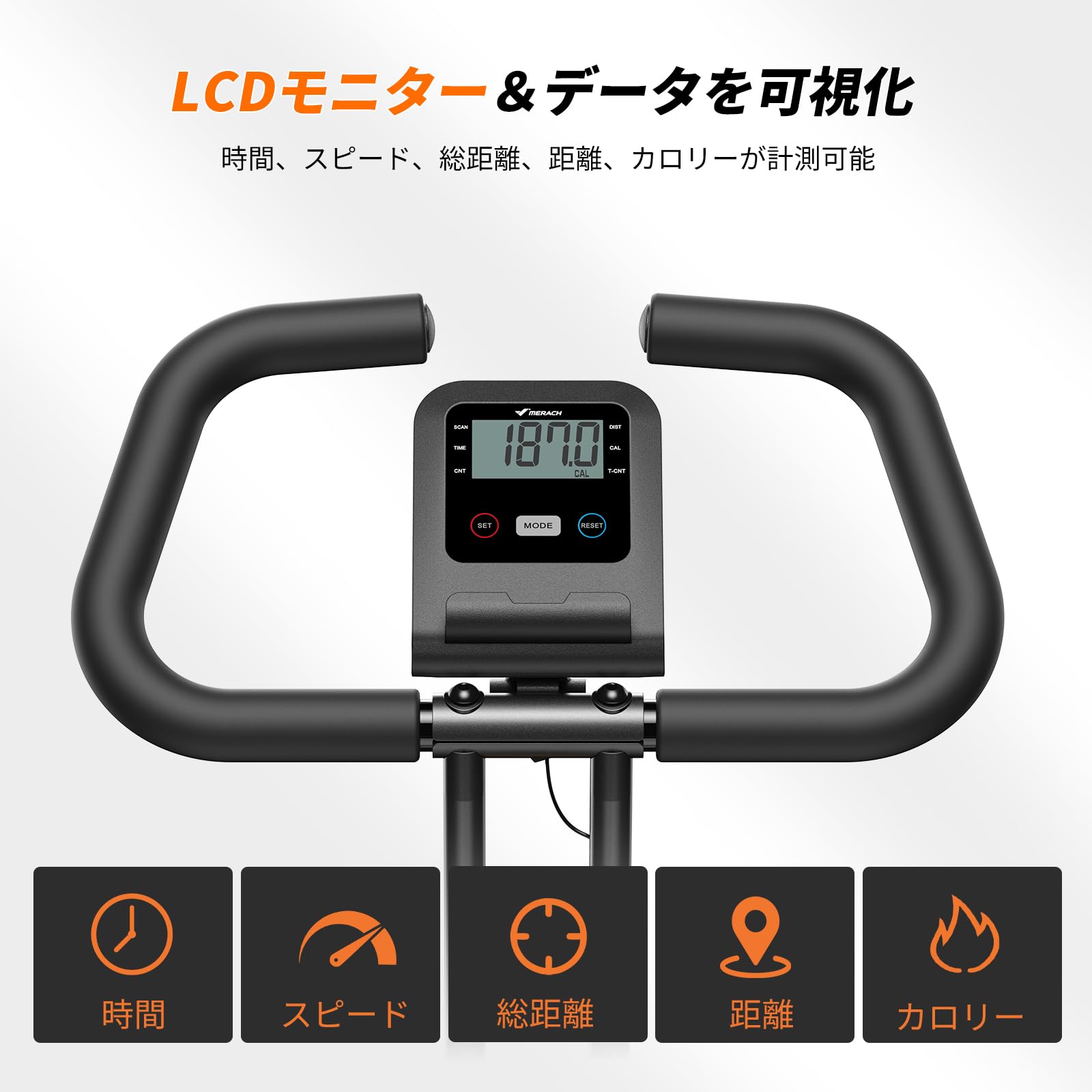 フィットネスバイク MERACH 折りたたみ 16段階負荷調整 家庭用 トレーニング A10016 Amazon.co.jp: フィットネスバイク MERACH エアロバイク
