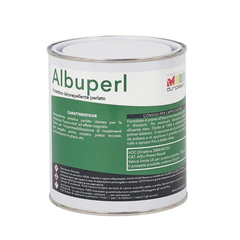 Italia colorpaint Albuperl Lucidante Vetrificante Sintetico Effetto Bagnato Faccia Vista per Cemento Pietra Leccese Carparo Pavimenti Rivestimenti (Litri 0,​750)