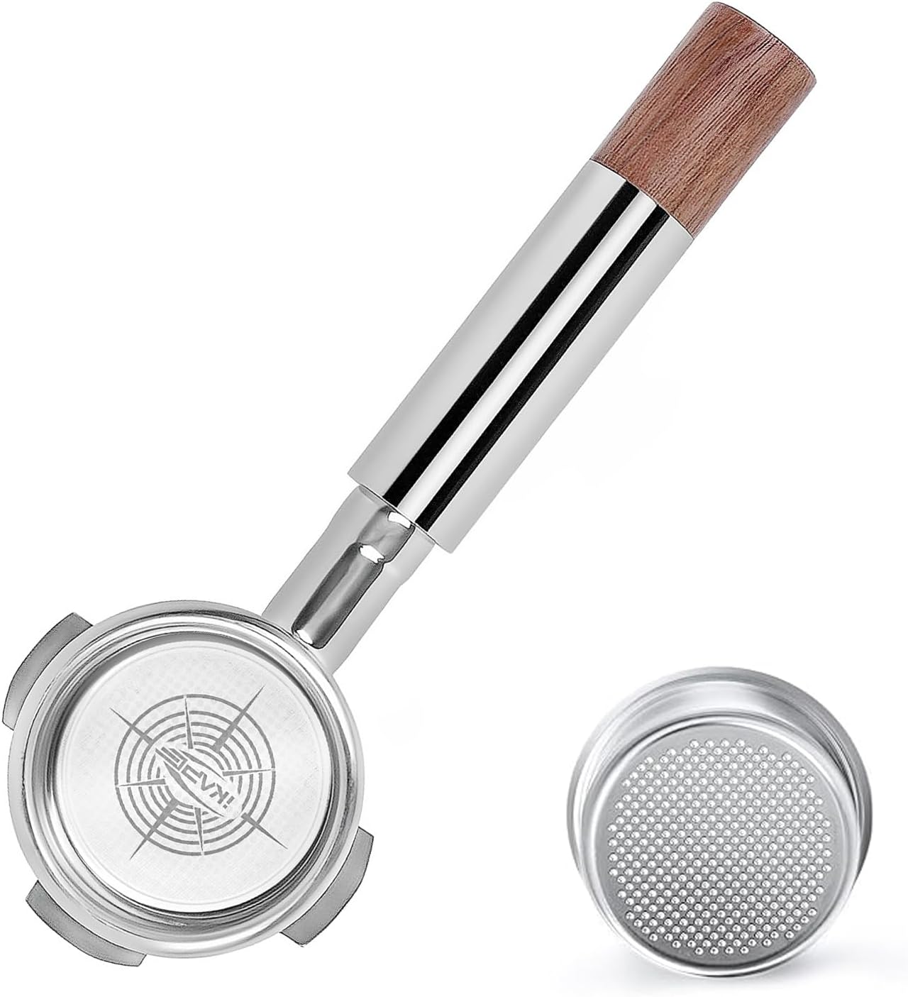 IKAPE 54mm Bottomless Naked Portafilter, Suitable for 54mm Breville Barista Series BES870/880 Machine & Solis Barista Machines (Included 18g Capacity Filter Basket)