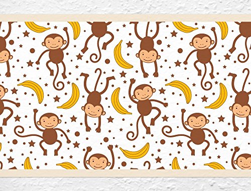 I-love-Wandtattoo Cenefa Autoadhesivo para niños Monos África Animales Dormitorio Infantil Decora