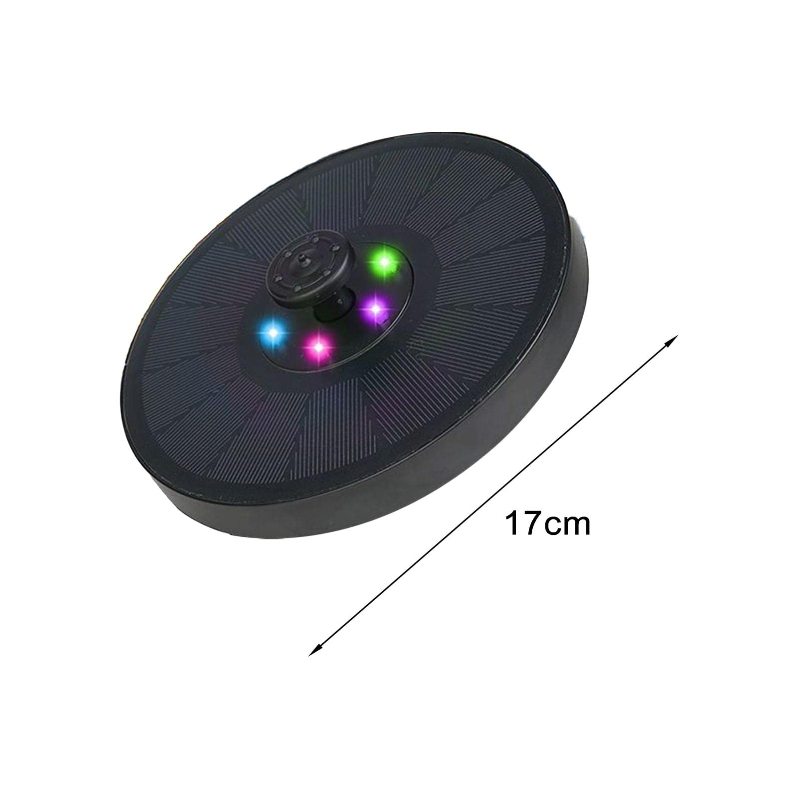 Fontana Solare Pompa Galleggiante con LED Colorati Protezione Carenza Acqua Circolazione Filtro Adatta per Giardino Vasca Uccelli Balcone, 5 luce