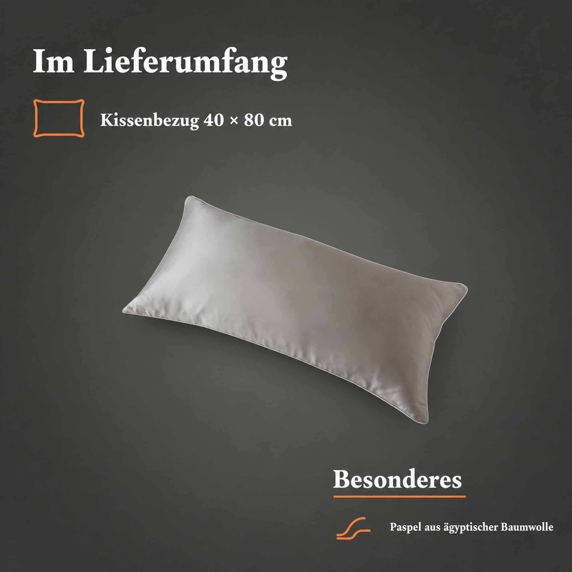 Torquato Seidenbettwäsche Kissenbezug 40x80 cm Braganza Silbergrau