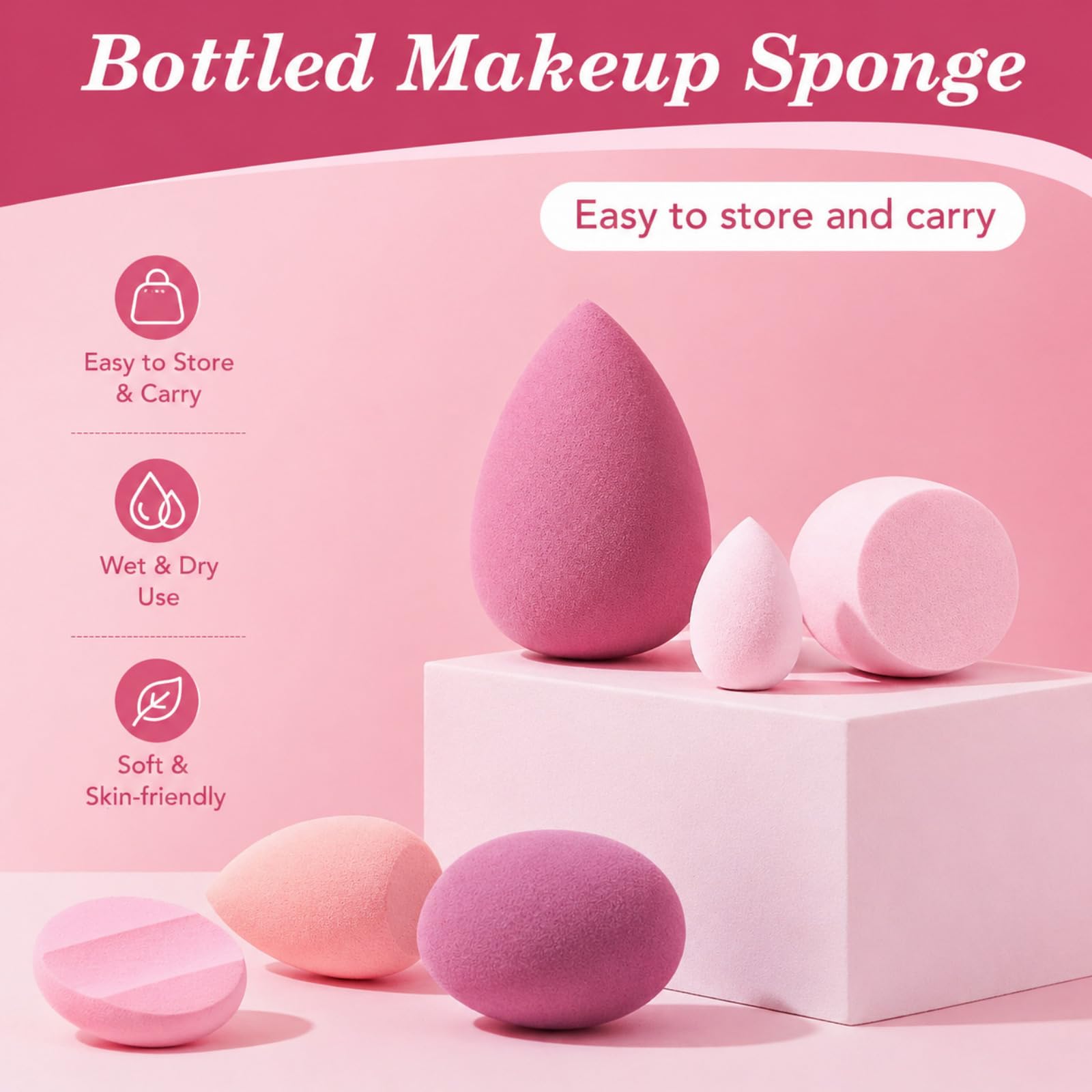 Éponges Maquillage & Houpettes 14 Pcs Rose, Beauty Blender Douces pour Fond de Teint, Correcteur, Poudre – Application Zéro Défaut sans Traces