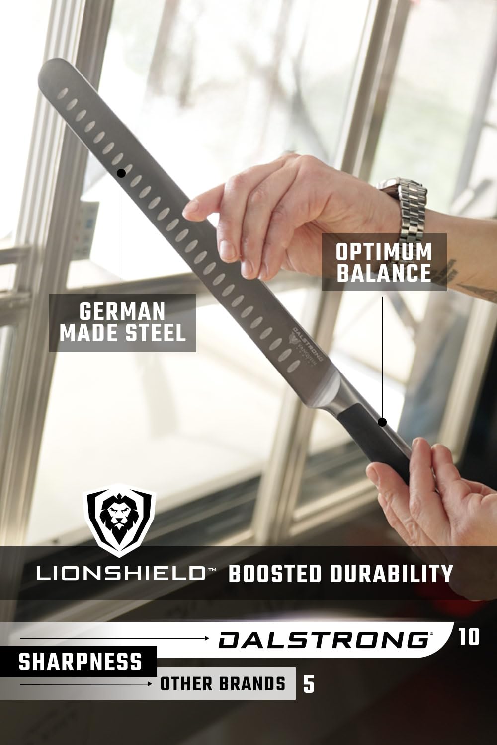 Dalstrong 12" Slicing & Carving Knife - German Steel — Amazon image 5