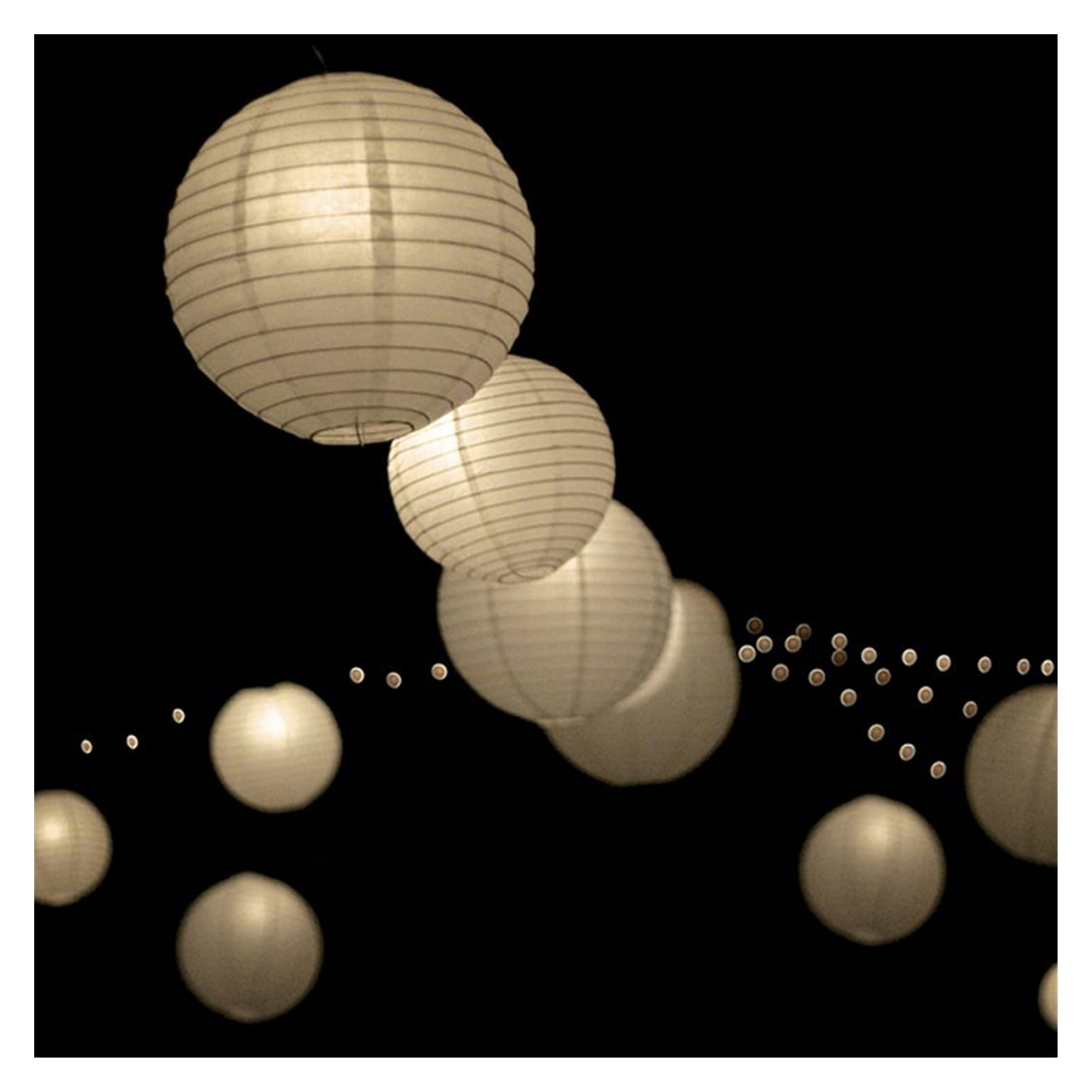 Laternenfest 10pcs / Lot 6-16inch Weiße chinesische Papierlaterne Lichter bunt LED Papier-Ball-Lampion Festival Hochzeits-Party-Dekoration (Color : Purple, Size : 16inch)