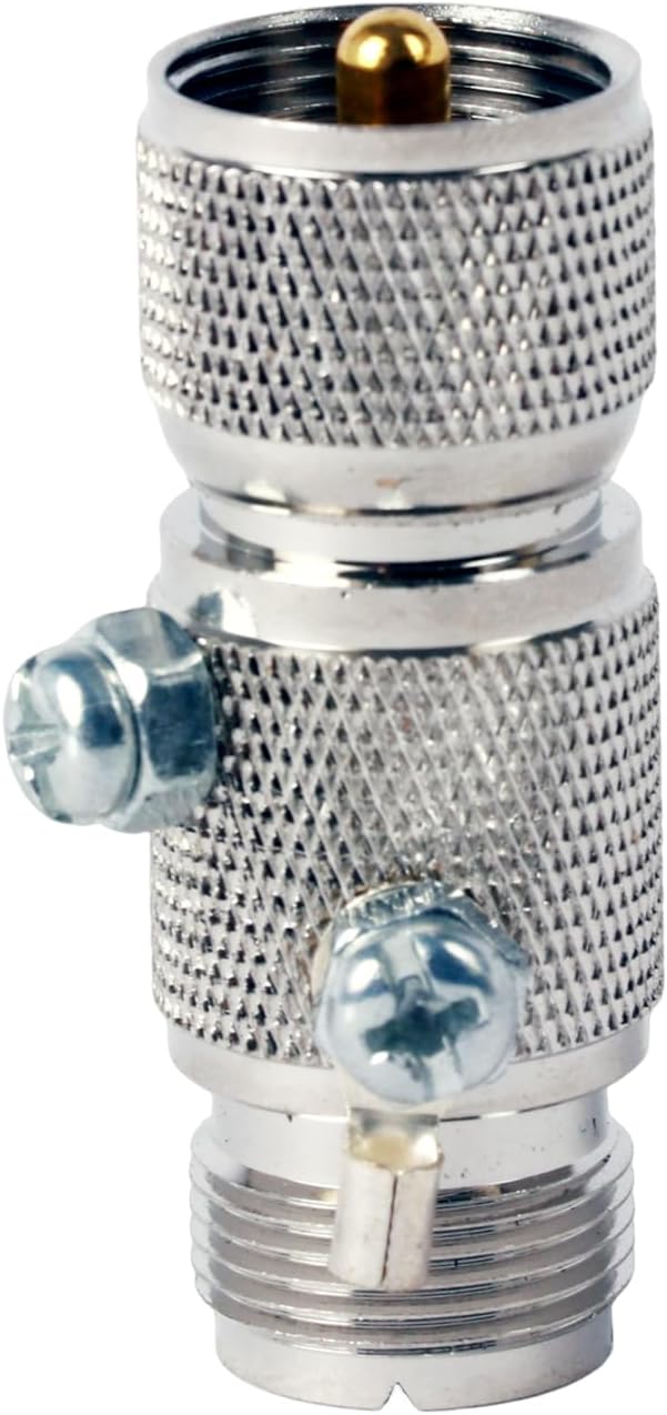 2Packs UHF Lightning Arrestor PL259 Plug to SO239 Socket Bulkhead UHF Male to Female for CB Ham Base Antennas