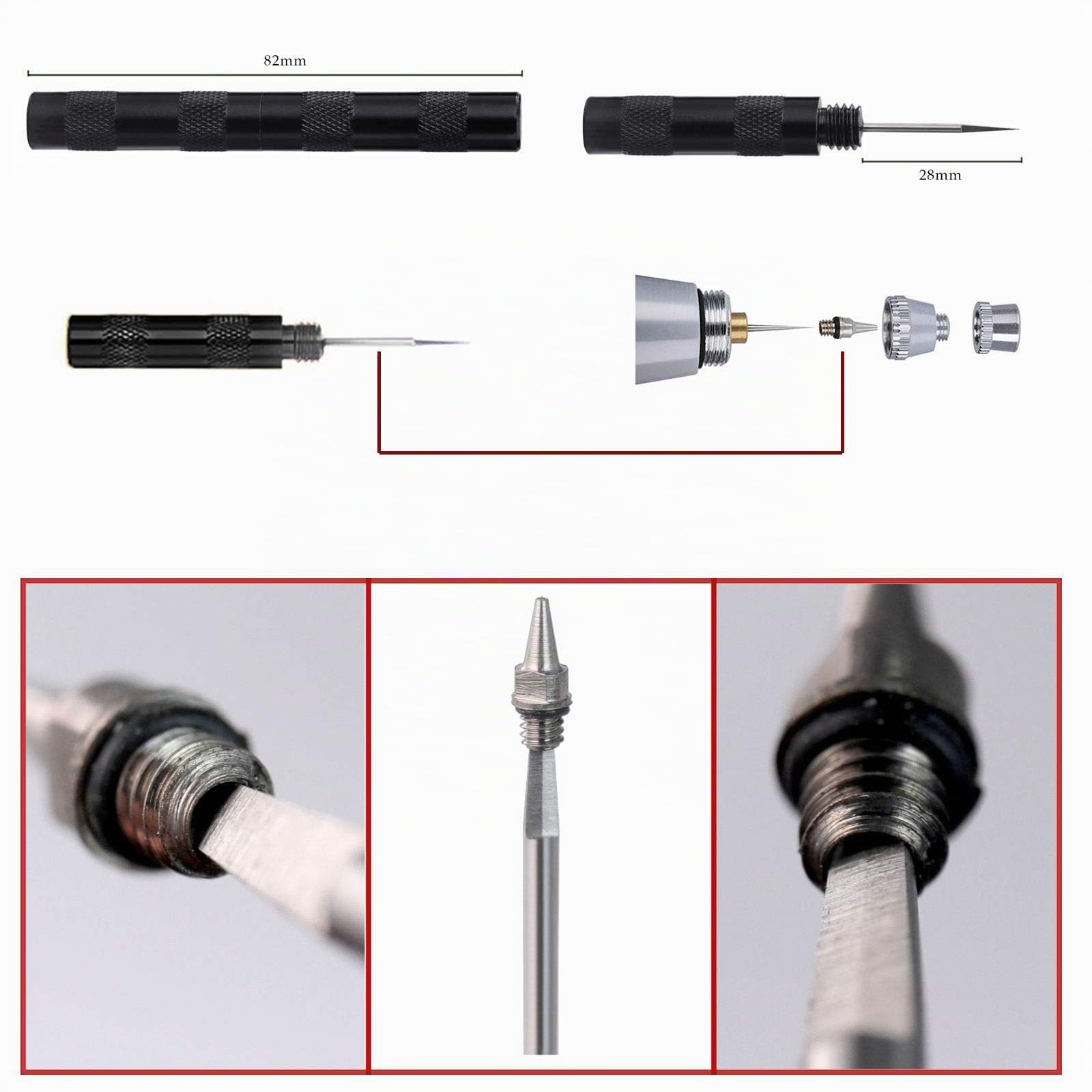 Kit de Limpieza de aerografo con cepillos de Limpieza, Agujas de Cepillo de Lavado, aerógrafo, Recipiente de Limpieza de Vidrio y Soporte