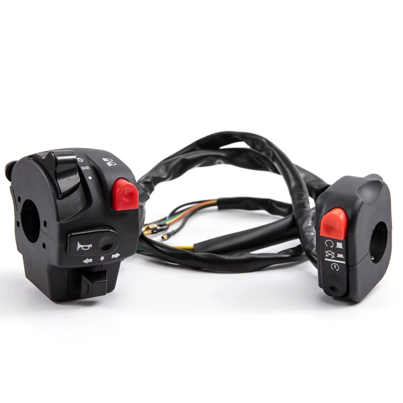 Interrupteur de Guidon Moto Interrupteur De Guidon Pour Moto 7/8" 22mm Universel Klaxon, Clignotants, Phare Antibrouillard Électrique, Démarrage, Coupe-circuit, Témoin Lumineux(1 Pair)