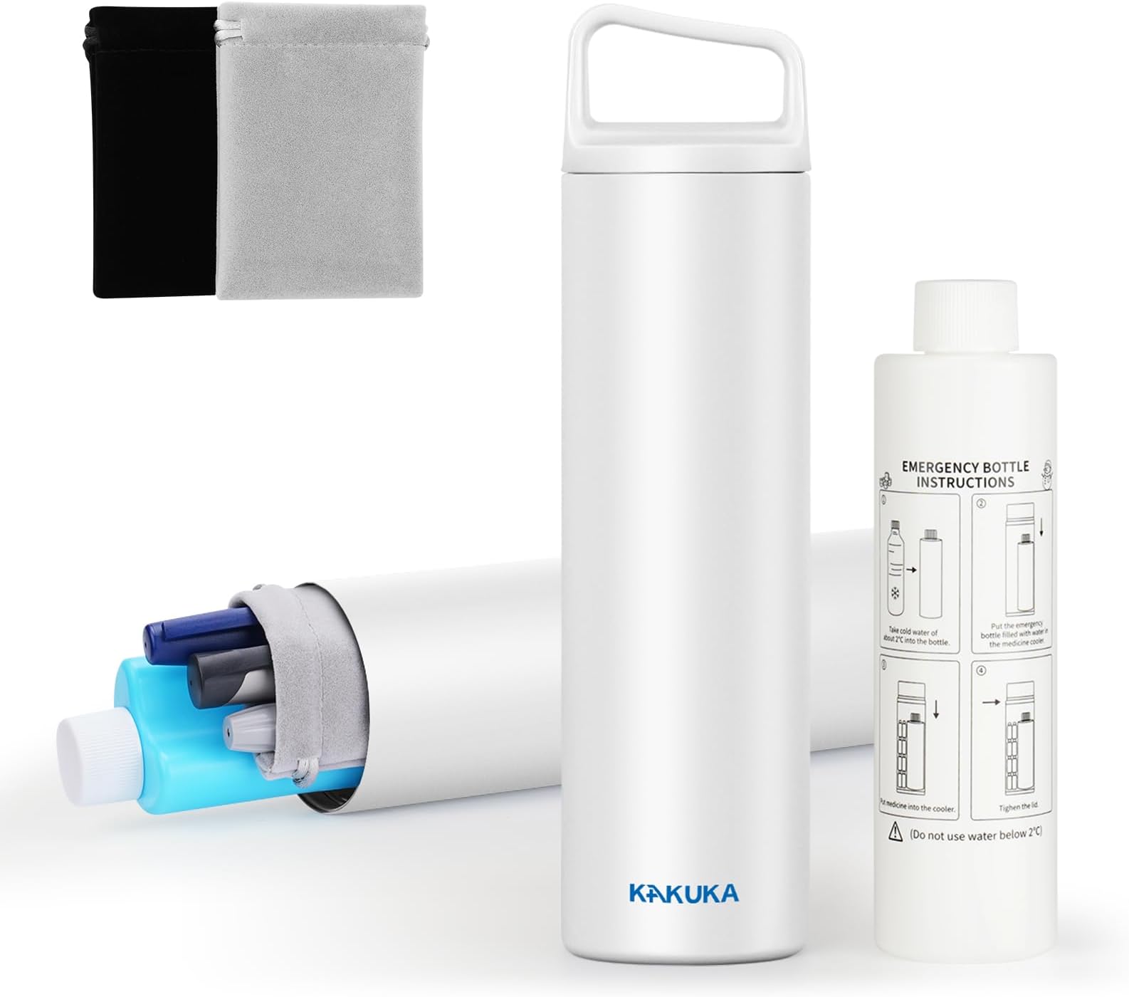 Insulin Cooler Travel Case, 60H Insulin Pens Cold Bottle, TSA Approved(White)