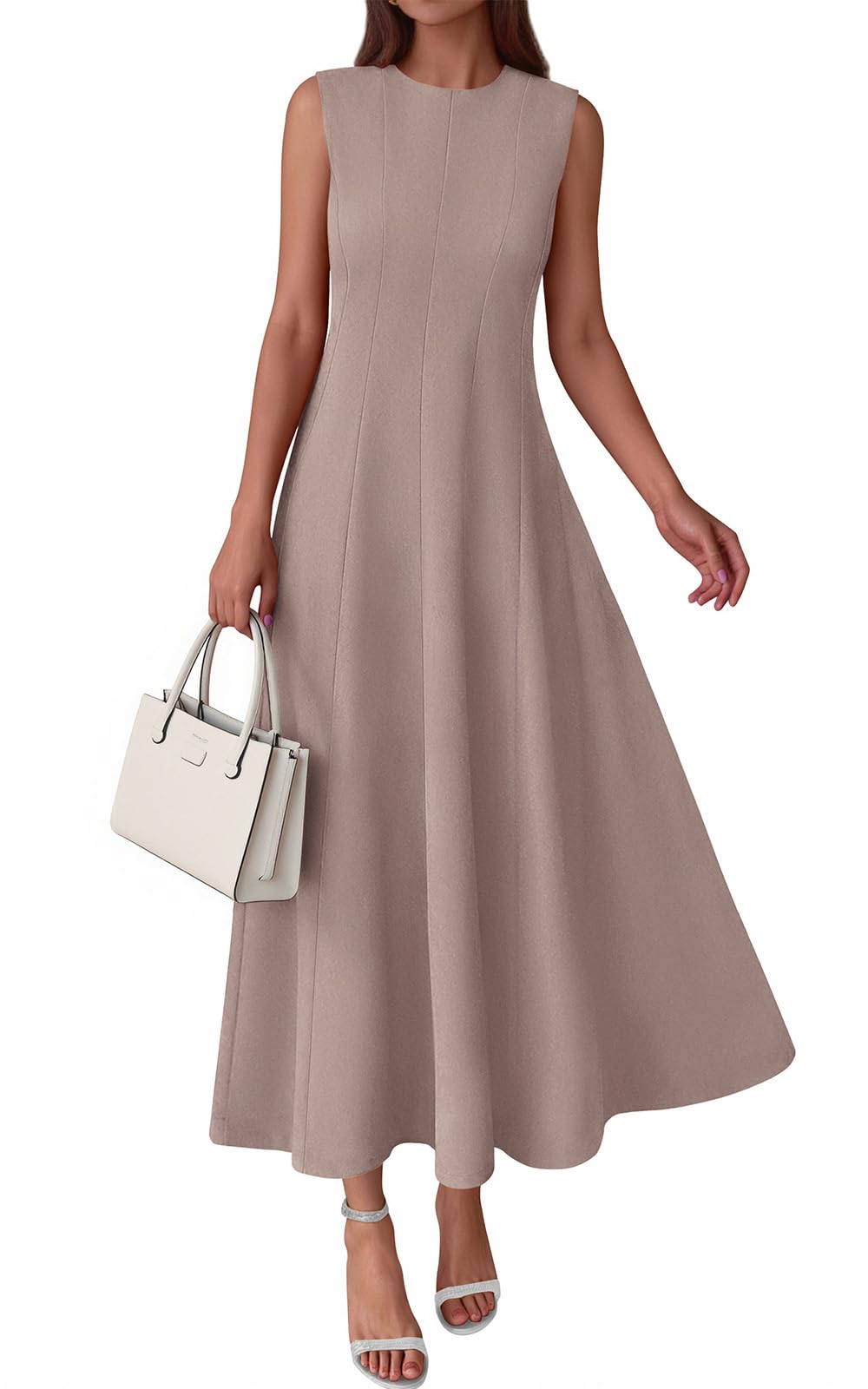 PRETTYGARDEN Crewneck Maxi Dress