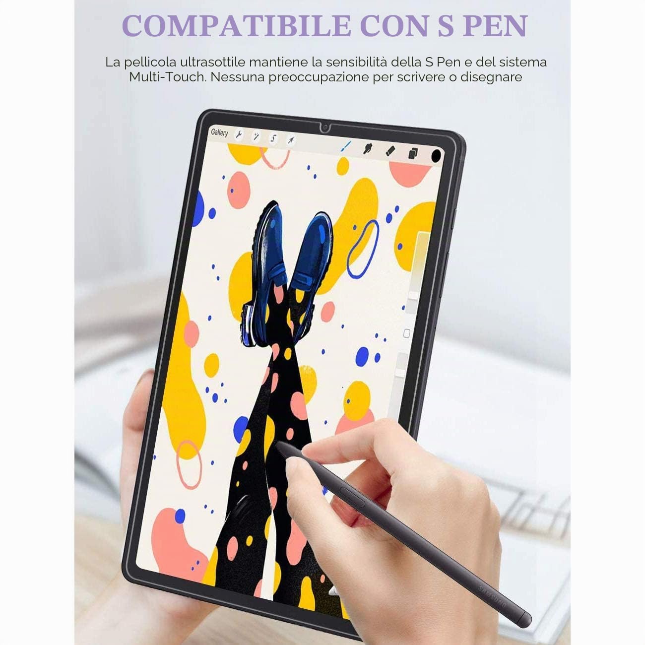 Pellicola Protettiva Vetro Temperato per Samsung Galaxy Tab S6 Lite 10,4 Pollici SM-P610/P615/P613/P619