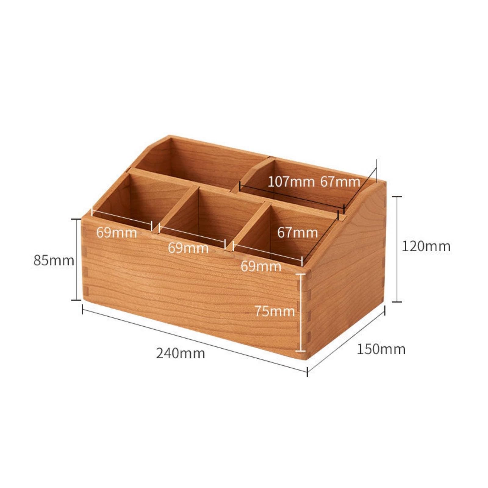 KESOTO Organizador Escritorio con Ranuras | Aspecto y Cálido, Organizador Escritorio con Compartimentos, Lápices, para Recepción, 240x150x85mm