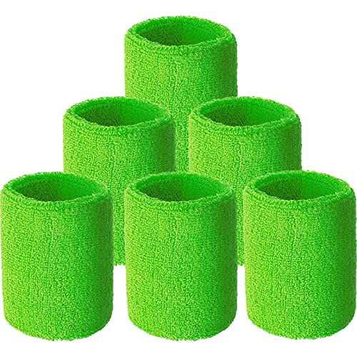 Image of Willbond Wrist Sweatbands, Sports Sweatbands for Competition, Sweat Absorbent, for Basketball, Tennis, Football, Running and Work (Pack of 6)