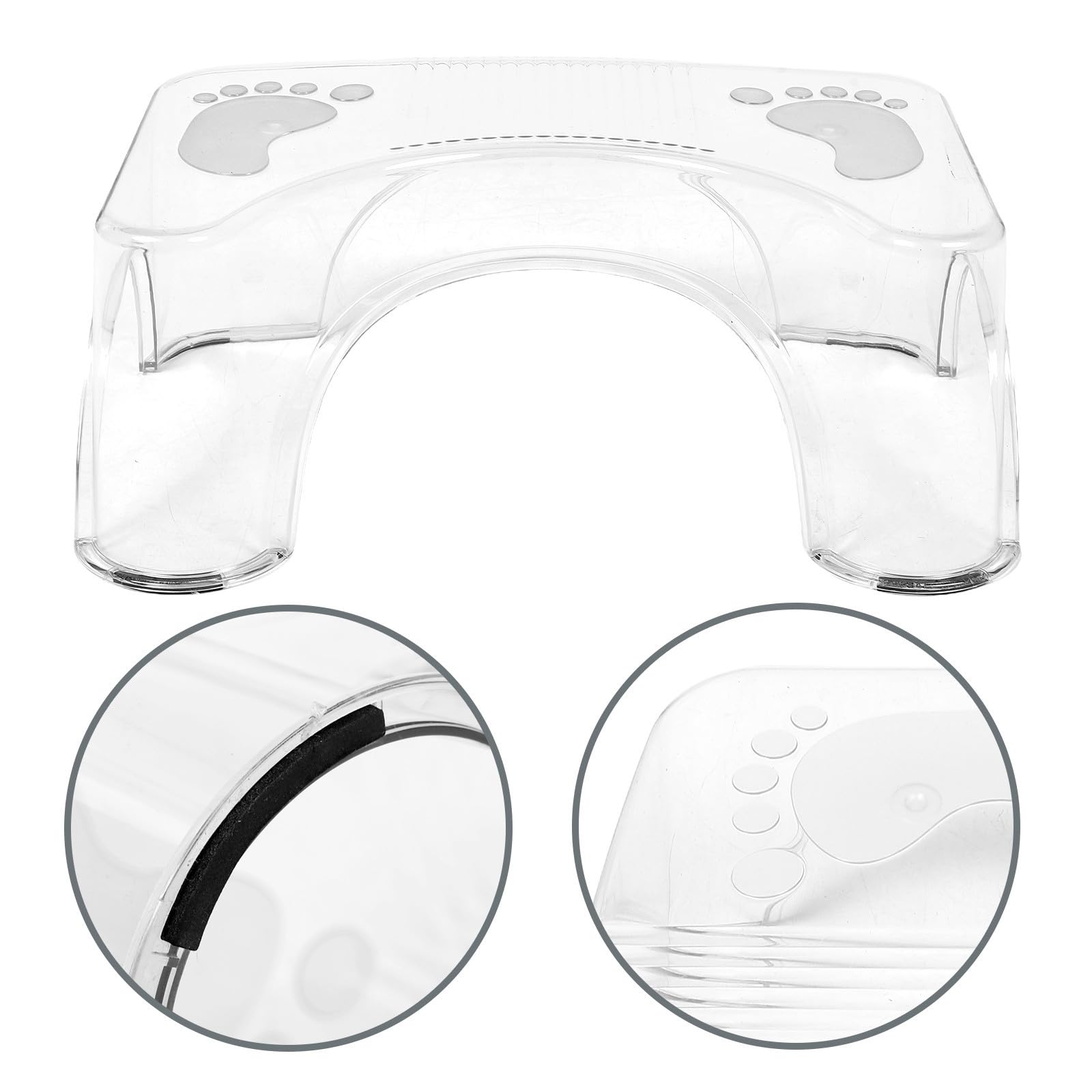 Taburete y Reposapiés para Baño Transparente Diseño Antideslizante Multifuncional y Portátil, Adecuado para Inodoro y Uso en Exteriores