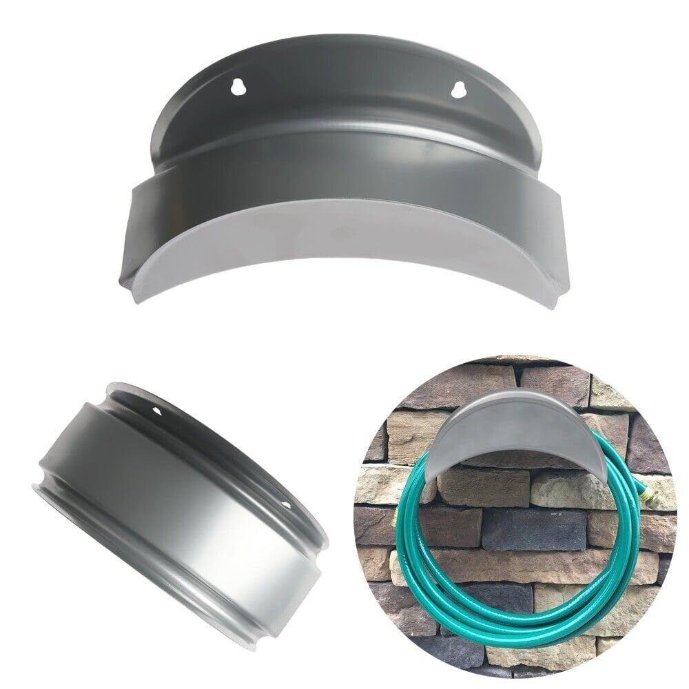 B2c Grey Garden Hosepipe Holder Hanger Wall Mounted Storage Hose Pipe Reel Holder Metal