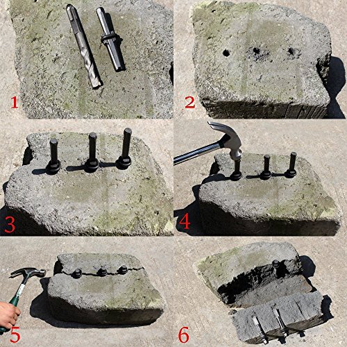 image for Csdtylh 6 Pcs Stone Splitter and 1 Pcs Rotary Hammer Drill Bit Wedge a