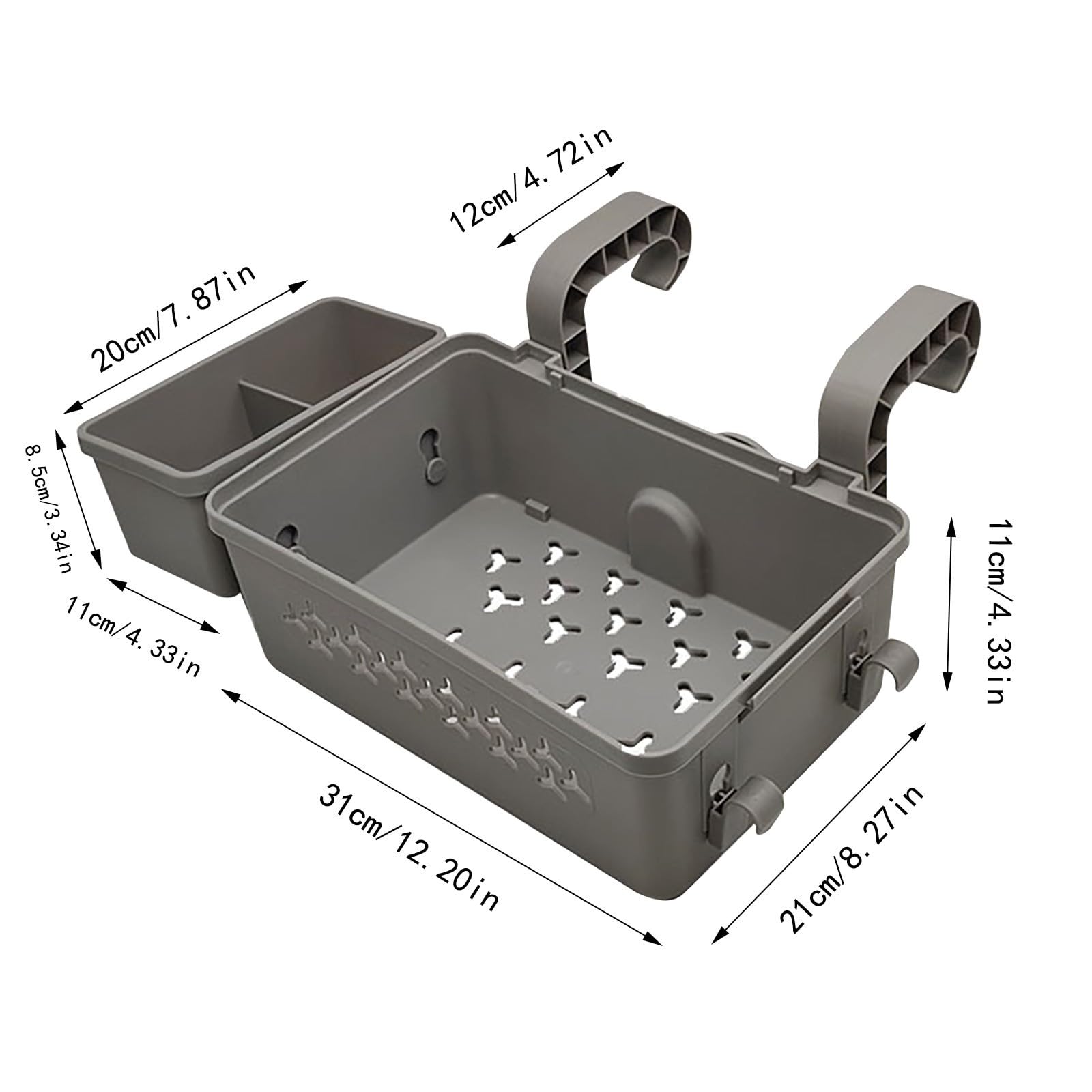 Pool Aufbewahrungskorb Set inklusive Kunststoff Pool Korb Pool Getränkehalter Hot Tub Zubehör Multifunktionales Pools Zubehör für Aufstellpool Schwimmbad Oberirdischen (Grau)