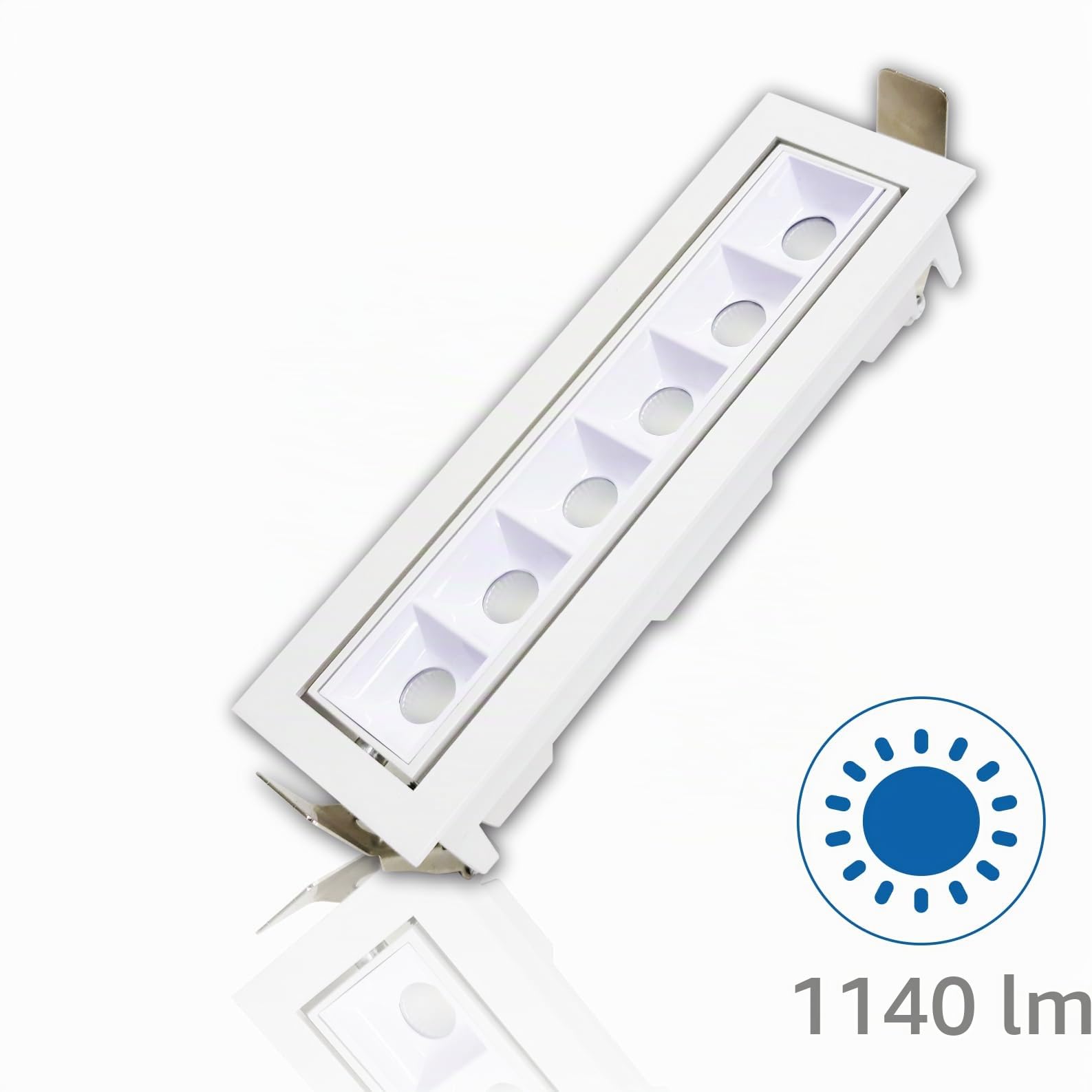 LED ATOMANT 2x Foco Downlight LED Direccionable Rectangular 12W CREE 6500K | Medida 186x60mm, 1140 Lumenes, Proteccion IP44