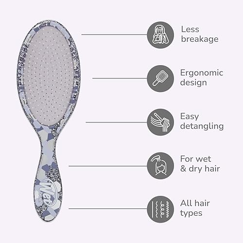 Vista 16 de Wet Brush Original Detangler - Cepillo desenredante, cerdas IntelliFlex ultrasuaves y desenredantes, se desliza a través de los enredos