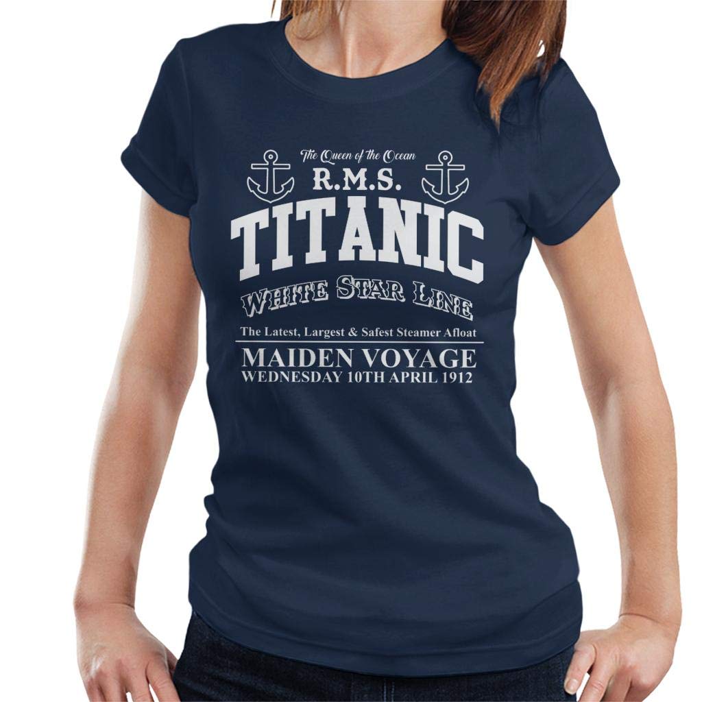 Cloud City 7 RMS Titanic Maiden Voyage Women's T-Shirt Navy Blue