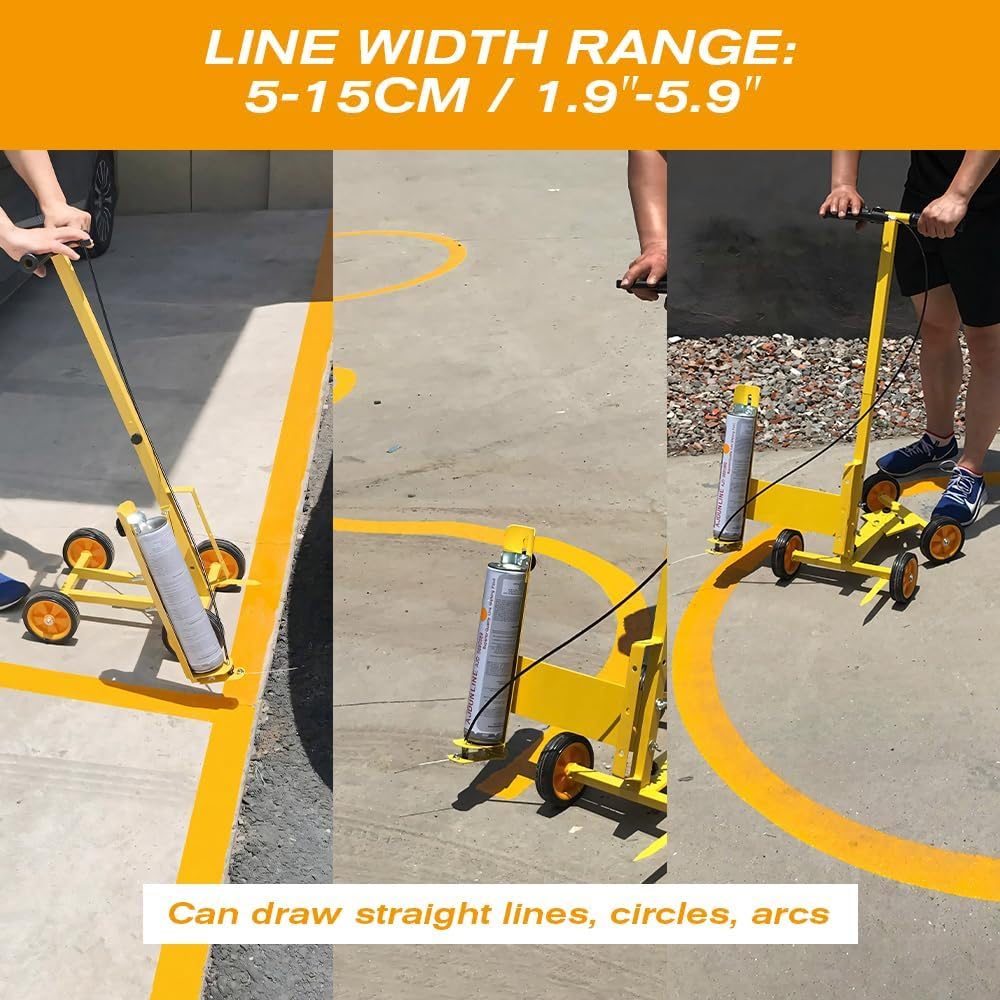 Spelatrice multifunzione per parcheggio, con bacchetta spray per linee rette, cerchi e archi, ideale per applicazioni IOT