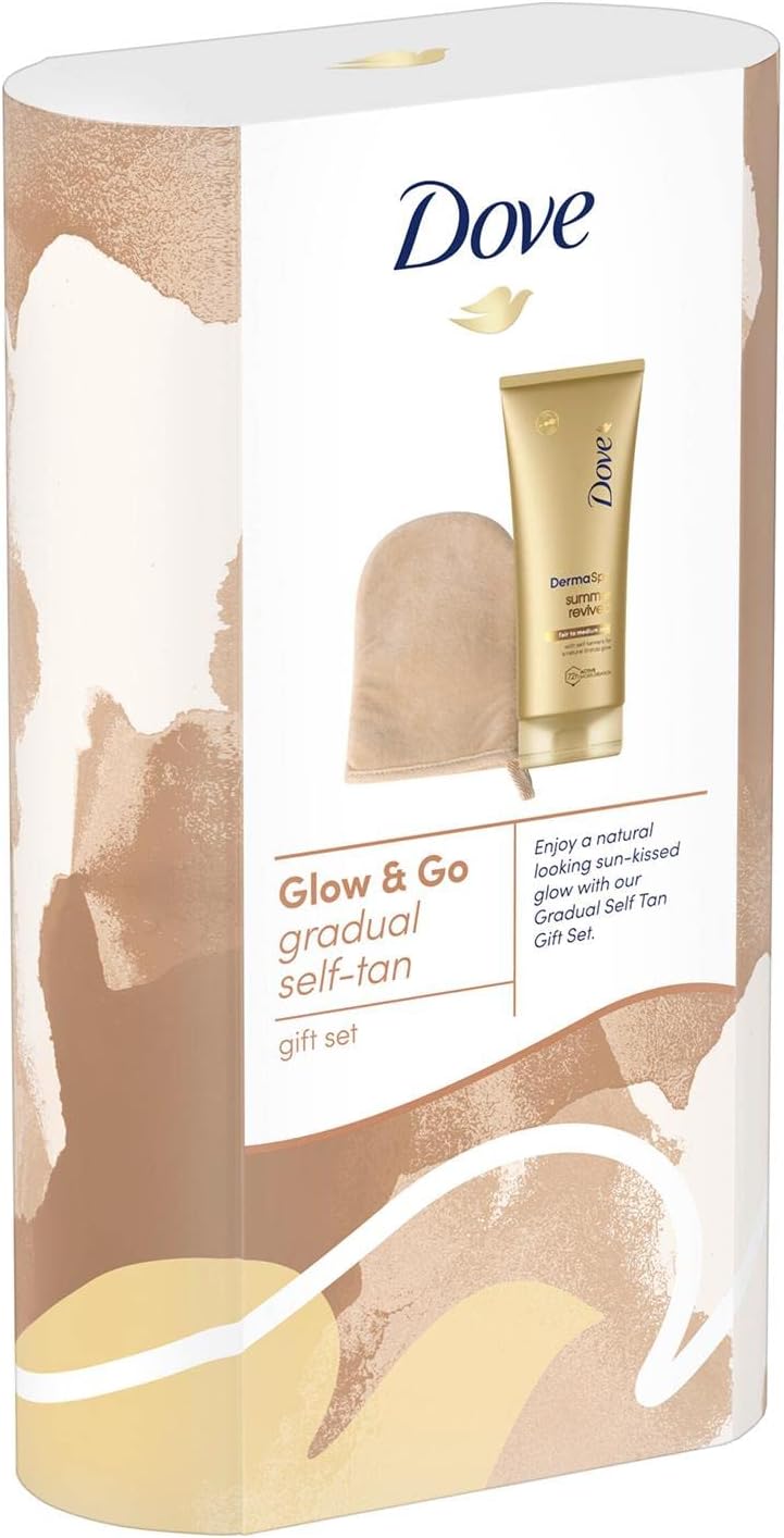 Dove Glow & Go Gradual Self Tan Lotion & Application Mitt Gift Set for