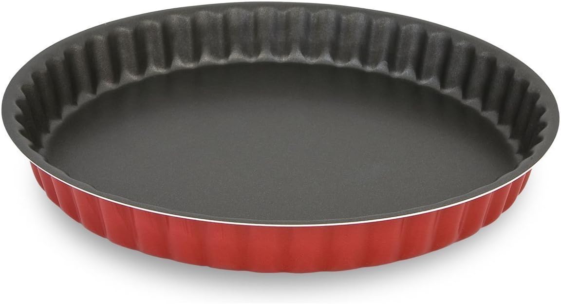 Maxiflon - Non Stick Fluted Flan Tin - Quiche Pan - Fluted Tart Tin - Triple Non Stick Coating - Ø 30 * 3 cm - Made in Italy