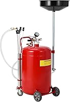 GarveeTech 20 Gallon Air Operated Waste Oil Drain Tank - Adjustable Funnel Height, Portable Steel Drainer for Garages & Shops