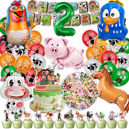 Decoracion Granja Zenon Cumpleaños, 50 Pcs Pegatinas Granja Zenon, Decoracion Cumpleaños 2 Año Granja Zenon, Globos Granja Zenon, Decoracion Fiesta Granja Zenon, Decoracion Tarta Granja Zenon