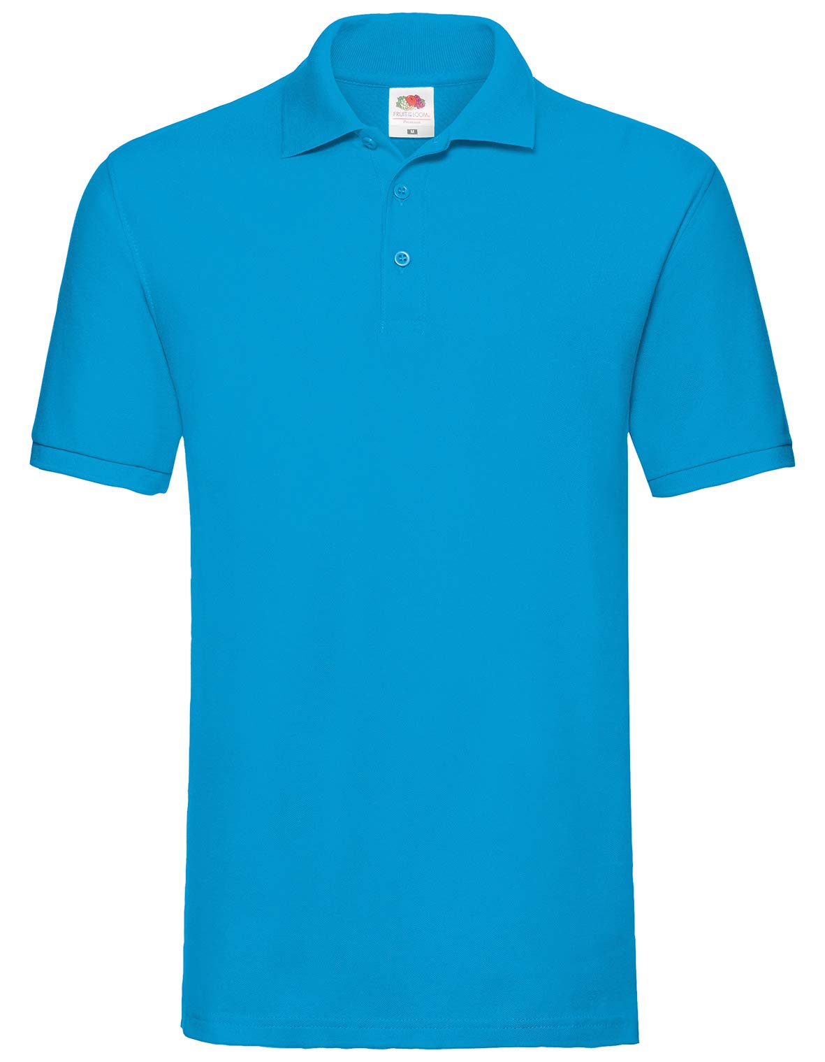 Fruit of the Loom Men's Premium Short Sleeve Polo Shirt, Azure, Medium