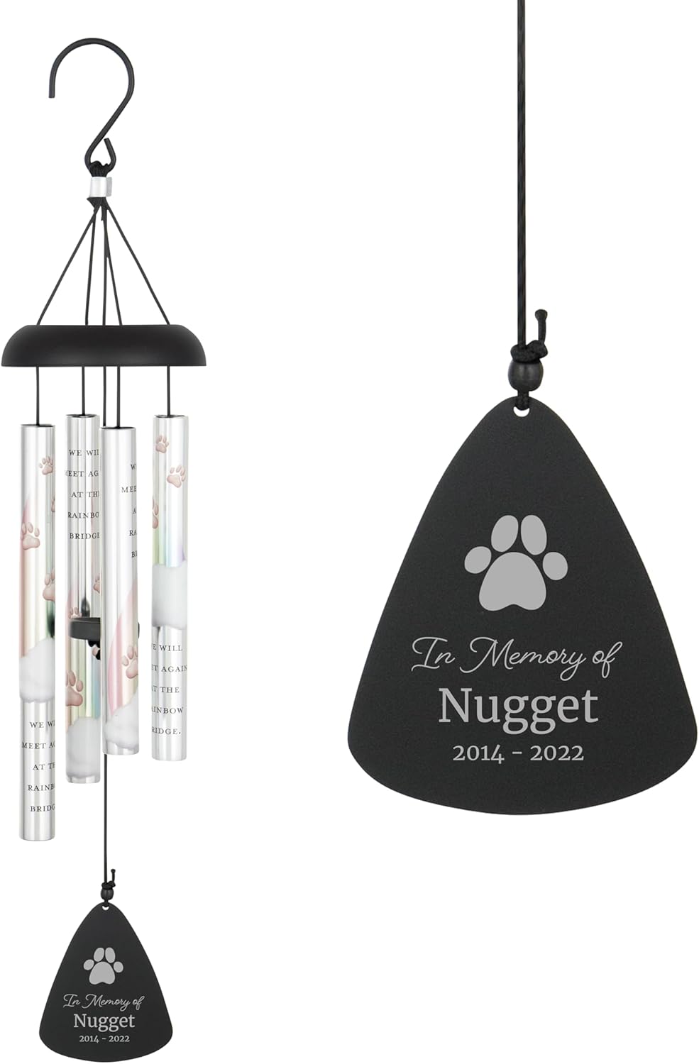 Pet Memorial Wind Chime, Dog Memorial Wind Chime Personalized with Name, Rainbow Bridge Bereavement, Pet Loss Gifts, Dog Loss Gifts