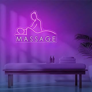 Massage LED Neon Sign USB Adjustable Brightness Living Room Bars Barbers Pub Wedding Party Salon Club Gatherings Gaming Room Man Cave Halloween Christmas Birthday Art Wall Decor