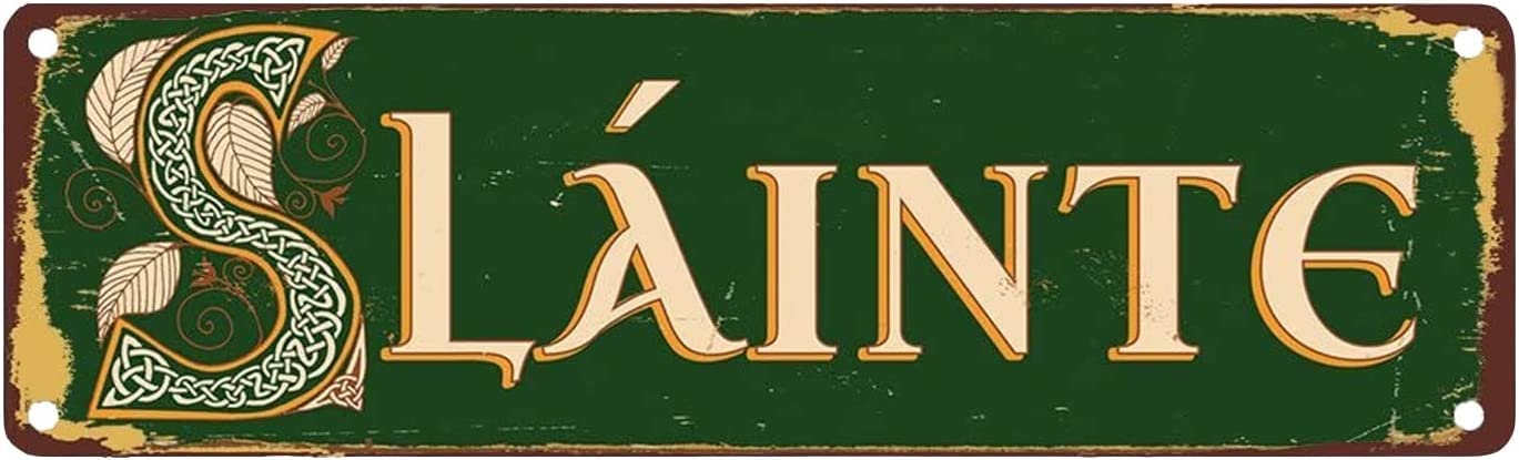 Slainte Logo Kitchen Dining Room Tin Sign 16x4inch Decorative Poster Board Funny Wall Decoration Garden Man cave Beer Home