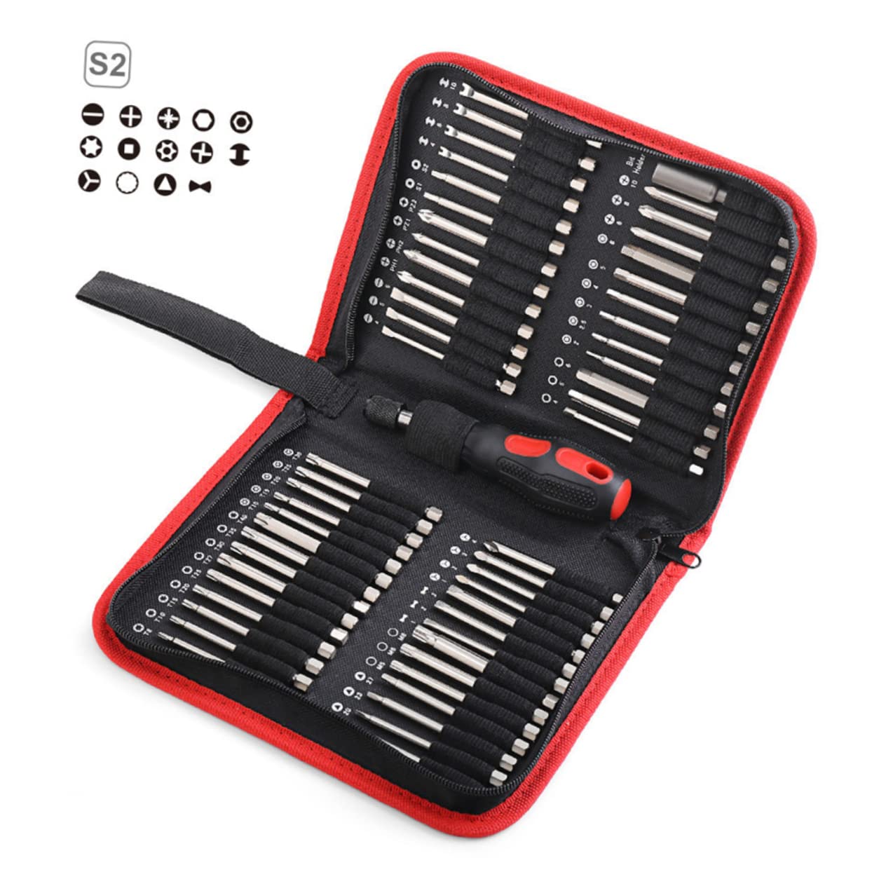 Juego de 55 Puntas Electrónicas S2 de Metal para Atornillador