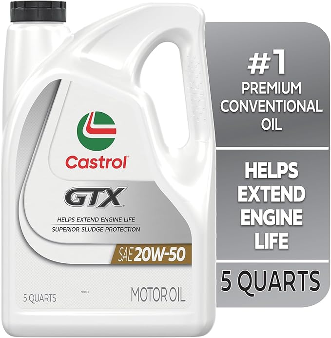 Castrol GTX 20W-50 Aceite de Motor Convencional, 5 Cuartos miniatura 2