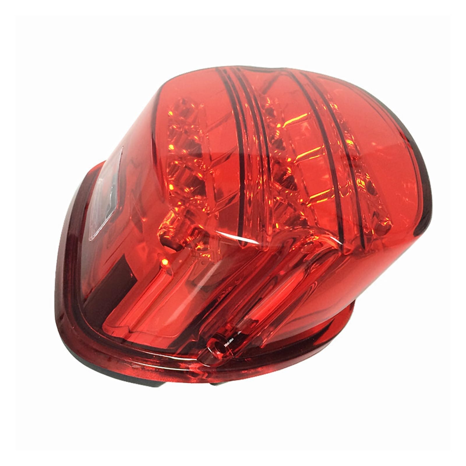Motorrad LED-Licht Rücklicht 12v Nummernschild Hinterbremse Motorlampe für Kissen Super Wide Glide Low Rider Fat Bob(rot)