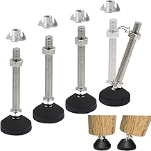 Uni-Fine M12 x 100 x 40mm diameter, can bear 500kg, level foot, height adjustable legs, adjustable furniture legs