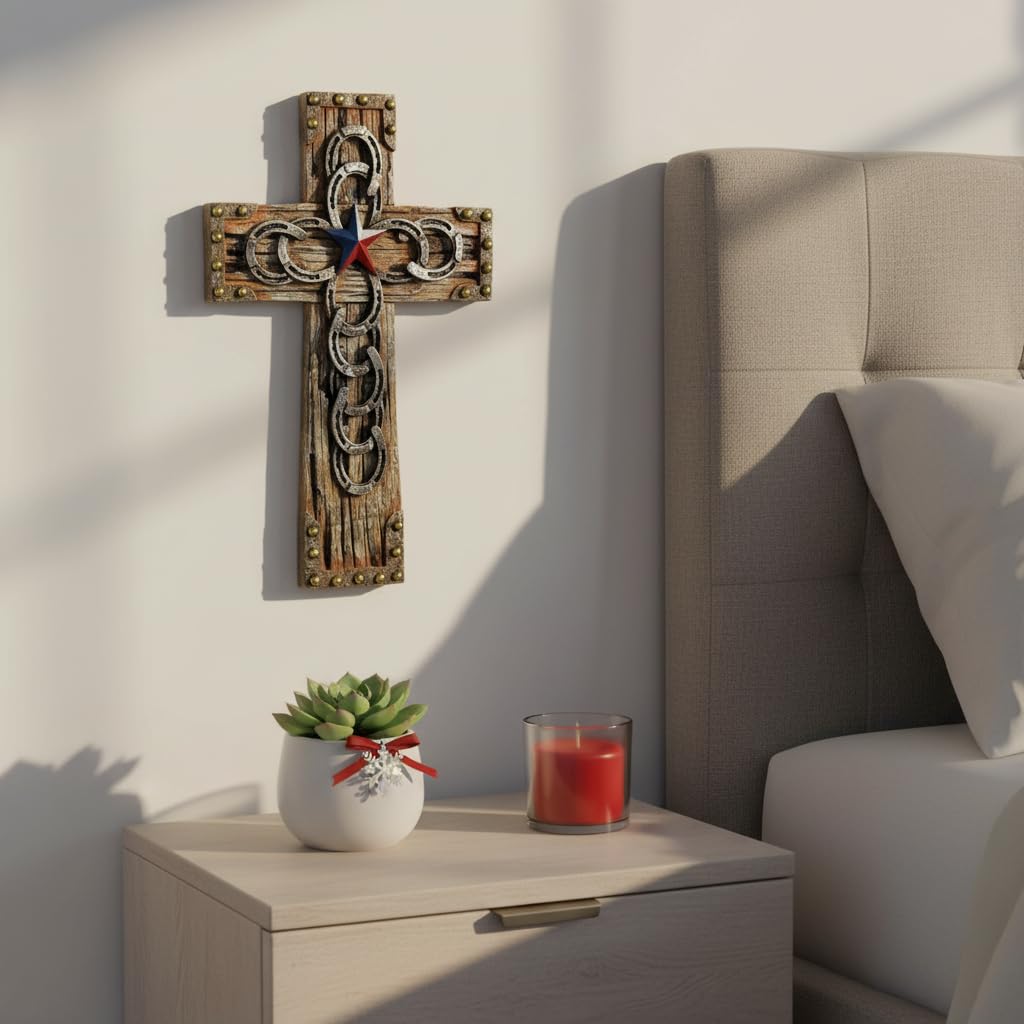 Amazon.com: Comfy Hour Cross for Wall, Decorative Horseshoe Cross