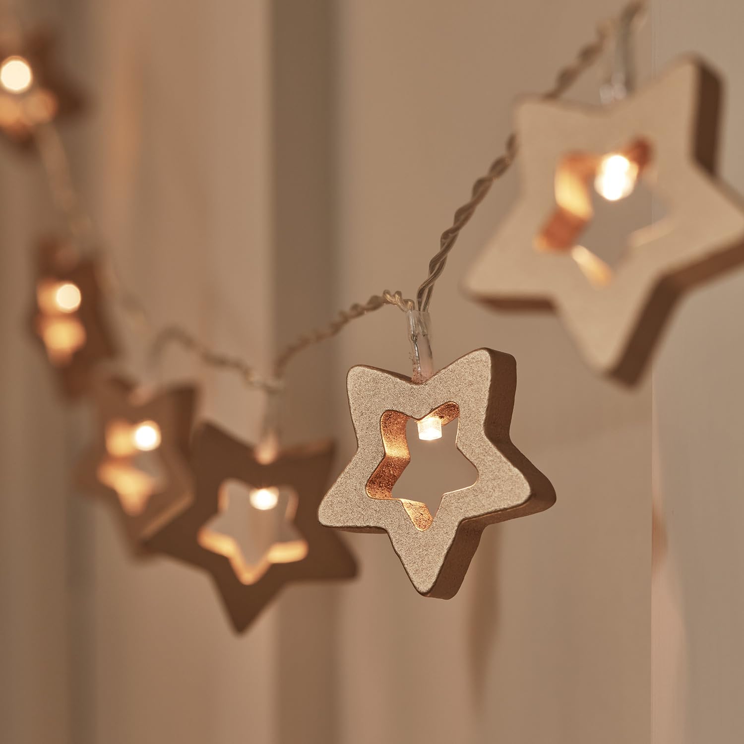 Guirlande Lumineuse Étoile CozyHome - 6m 20 LED Blanc Chaud - Pour Chambre Enfant